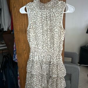 Express Elegant Cream Leopard Print Dress